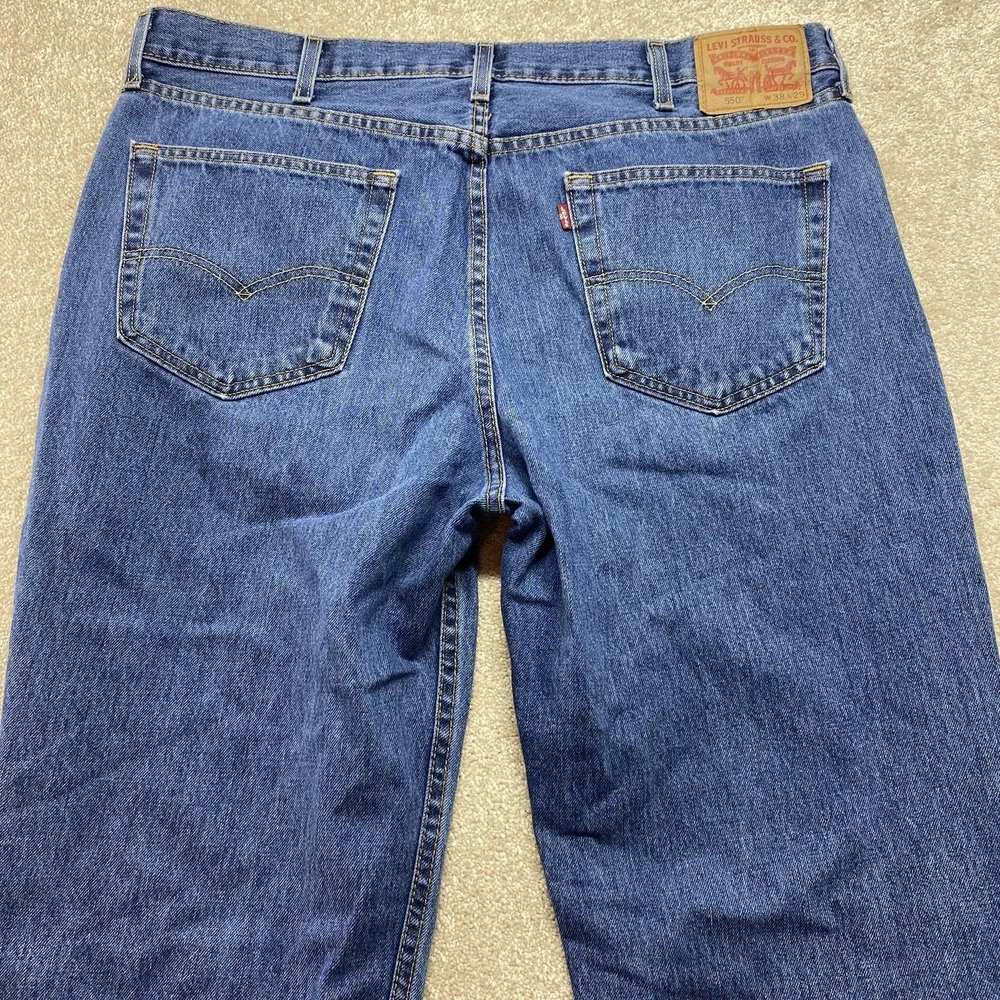 Levis‎ 550 Jeans Mens 38x27 Blue Relaxed Fit Tapered Leg Medium Wash Zip Fly